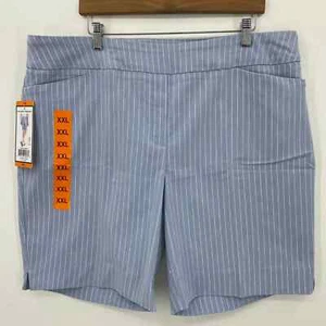Hillary Radley Striped Bermuda Shorts Women's 2XL Blue Mid Rise 9" Inseam NWT - Picture 1 of 10