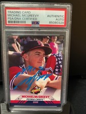 Michael McGreevy autograph signed 2022 Peoria Chiefs baseball card PSA SLAB c