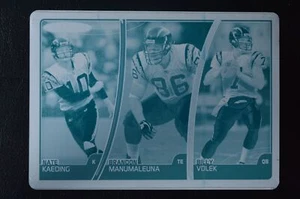 2007 Topps Total Cyan Printing Plate NATE KAEDING/BILLY VOLEK 1/1 - Picture 1 of 2