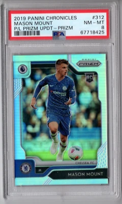 Mason Mount 2019-20 Chronicles EPL Prizm SILVER #312 Rookie RC PSA 8 Man United - Image 1 of 2
