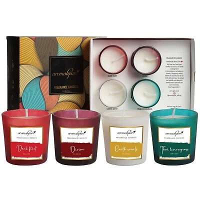 Conjunto de velas de fragrância - 2 (4 X 60g cada) (100% cera de soja) - Dark Flirt, Divine, Earth - Imagem 1 de 4