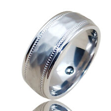 8mm Pure Titanium Rings for Men Women with Healthy Germanium Stone Inlay Matte 