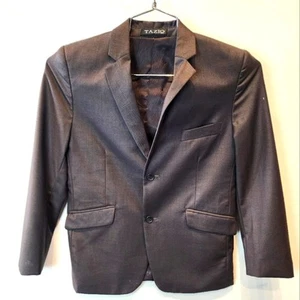 Tazio Hand Tailored Boy's Wool Suit Jacket Blazer Charcoal Grey Boy's Size 10 - Picture 1 of 11
