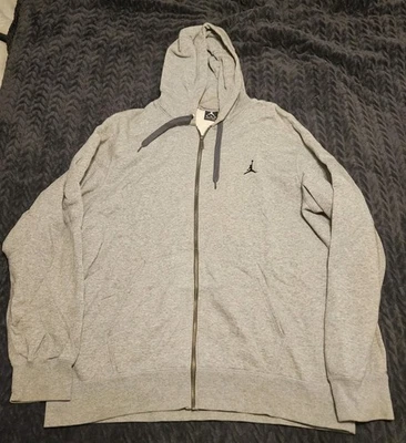 Air Jordan Flight Full Zip Hoodie Nike Fleece Gray Long Sleeve Mens  XL - Image 1 of 4