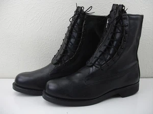 Herren 9,5 D M Addison Shoe Co. 1988 Biltrite Kampfstiefel Leder schwarz Frontreißverschluss - Bild 1 von 14
