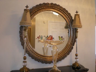 Baño grande de cristal de Murano para pájaros con 5 pájaros Foto 1 de 4