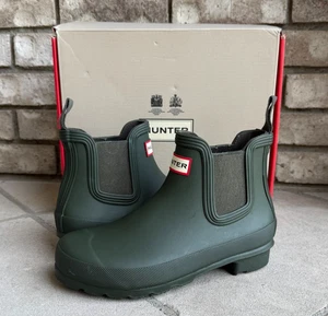 HUNTER ORIGINAL CHELSEA ANKLE BOOTS 6 WOMEN'S OUTDOOR RAINBOOT NEW GREEN - Picture 1 of 12