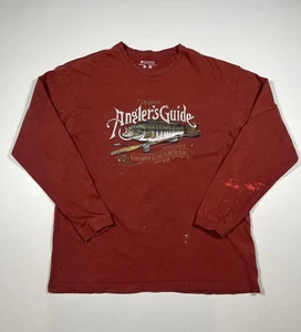 Camicia Columbia Uomo XL Rossa Manica Lunga Guida Pesca Pesca Grafica Cotone - Foto 1 di 11