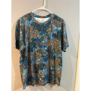 Robert Graham Herren Tropic Camo Kurzarm Strick Grafik Tshirt Größe Medium-Neu mit Etikett - Bild 1 von 4