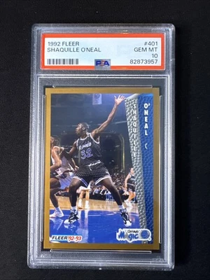 Fleer 1992-93 - Shaquille O'Neal #401 (RC) - PSA 10 gemas como nuevo - ¡LOSA NUEVA! Foto 1 de 2