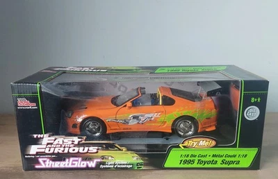 The Fast and the Furious 1995 Toyota Supra Streetglow 1:18 Scale Model Boxed New - Image 1 of 4