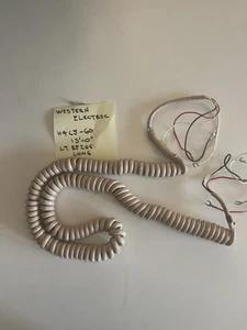 Vtg Western Elektryczny przewód sprężynowy telefonu beżowy długi H4CJ -60 przewodowy - Zdjęcie 1 z 1