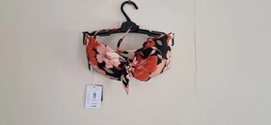JOHN LEWIS FLORAL WRAP BANDEAU REMOVABLE STRAP LADIES BIKINI TOP (UK 8) RRP £26 - Picture 1 of 4