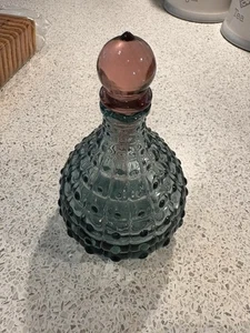Vintage perfume bottle glass blue and pink - Picture 1 of 4