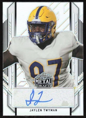 2021 Leaf Metal Draft Portrait Rookie Auto Silver Jaylen Twyman /99 Pitt - Image 1 of 2