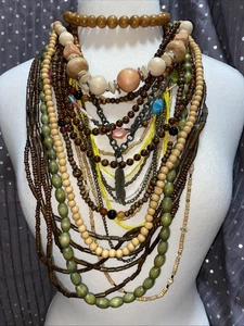 BOHO Junk Jewelry Necklace Lot Vintage & Modern Wear, Repair, Craft, Harvest - Picture 1 of 5