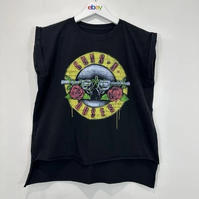 Camiseta Guns N’ Roses Hombres S Negra Camisa Musculosa Dobladillo Alto Banda de Rock Camiseta Foto 1 de 4