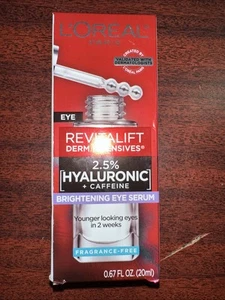 Suero intensivo para ojos L’Oréal Revitalift Derm 2,5 % ácido hialurónico + cafeína nuevo en caja - Imagen 1 de 1