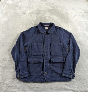 Apolis Global Citizen Indigo Wool Chore Jacket Men Medium Blue Raw Coat USA Made - Picture 1 of 10