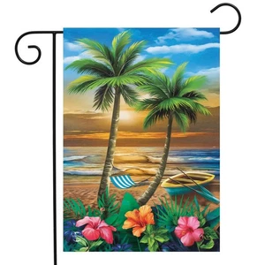 Briarwood Lane Sunset in Paradise Summer Garden Flag - Picture 1 of 4