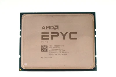 AMD EPYC 7252 3.10GHz 8-Core 16-Thread Socket SP3 Server CPU P/N: 100-000000080 - Image 1 of 2