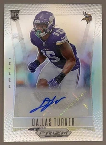 Dallas Turner 2024 Panini Prizm Deca Silver Firma RC Auto Minnesota Vikings - Foto 1 di 2