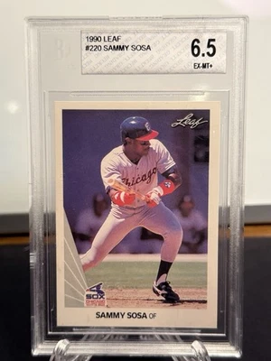 1990 Leaf Inc- Sammy Sosa Card#220 Beckett Graded 6.5 CHI White Sox - Image 1 of 4