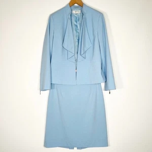 Tahari Arthur S. Levine Light Blue Blazer Skirt Suit Set - Picture 1 of 15