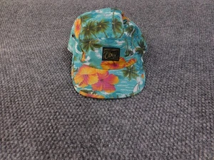 Obey Hat Cap Strap Back Teal Hawaiian Floral 5 Panel Patch Tropical Surf Mens - Picture 1 of 13