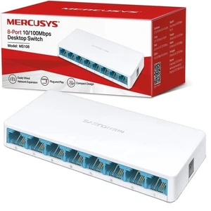 TP-Link Mercusys MS108 Switch Ethernet 8 Porte 10/100Mbps Sdoppiatore Ethernet - Foto 1 di 5
