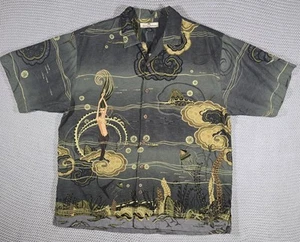 Tommy Bahama Camp Shirt Men's L Mermaid Underwater AOP Silk Hawaiian Button Up  - Picture 1 of 14