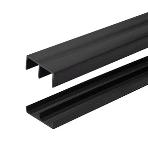 4 Ft. Long Black Plastic Sliding Door Track Set for 3/4" Thick Panels (Pack o... - Picture 1 of 7
