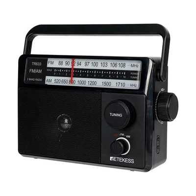 Retekess TR633 Portable FM/AM Radio Digital Big Knob 6 ohm 2W Speaker Elderly US - Image 1 of 4