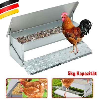 Futterautomat mit Trittklappe Geflügel-Futterspender Hühnerfutterautomat 5KG - Bild 1 von 4
