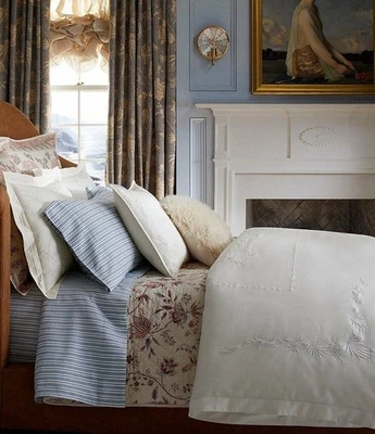 Ralph Lauren ISLESBORO Embroidered 3P Queen Duvet Cover Shams Set $870 - Image 1 of 4