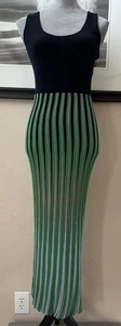 EMPORIO ARMANI Maxi Dress Sleeveless Accordion Black Size 40 Or IS Size 4 EUC - Picture 1 of 10