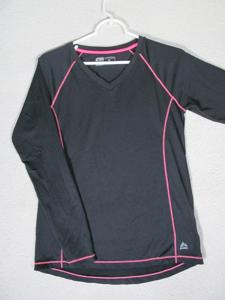 RBX Performance X-Dri Juniors Med Long Sleeve Athletic Shirt Black Pink X-Dri - Image 1 of 4