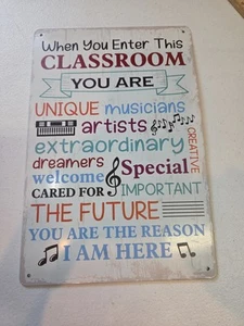 Classroom Rustic Looking Metal Sign 8x12 Teacher - Picture 1 of 10