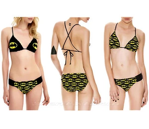 NUEVO TRAJE DE BAÑO BATMAN LOGO TRAJE DE BAÑO REVERSIBLE BIKINI TRIÁNGULO PARTE SUPERIOR O INFERIOR - Imagen 1 de 15