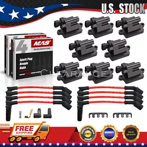 UF271 IgnitionCoil&Spark Plug&Wire 8pcs forChevy GMC Silverado4.8L 5.3L 6.0L8.1L - Picture 1 of 7