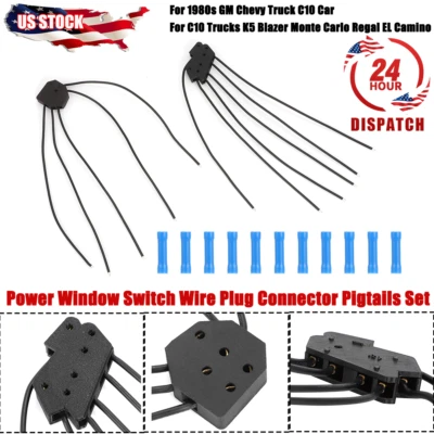 Conector coleta de cable ventana eléctrica para camioneta GM Chevy C10 de la década de 1980 izquierda derecha Foto 1 de 4