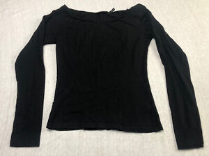 The Limited Women's Shirt Black Solid Long Sleeve Size Small Open Elastic Neck