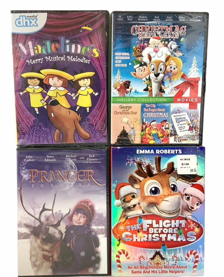 4-Christmas DVD’s: Madeline’s Merry Musical Melodies,The Flight Before Christmas - Image 1 of 1
