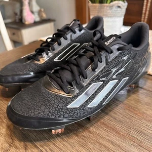 Adidas Adizero Baseball Cleats Sprintframe Metal Black Silver Size 9.5 Mens - Picture 1 of 12