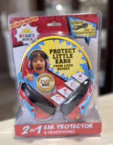 Ryan’s World Kids 2 in 1, Ear Protector & Headphones For Travel, Fireworks ..NEW - Picture 1 of 5