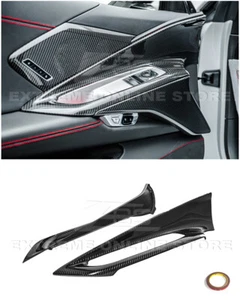 Para Corvette C8 20-Up | Interruptor de ventana de puerta de fibra de carbono Cubierta del panel de recorte exterior  - Imagen 1 de 19