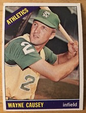 1966 Topps Wayne Causey Baseball Card #366 Athletics Infield Low-Grade