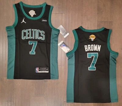 YOUTH Jaylen Brown #7 Celtics Stitched Black Jumpman Statement Ed Finals Jersey - Image 1 of 3