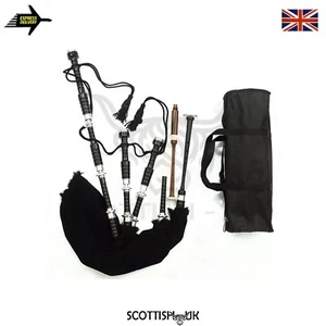 New Highland Bagpipe in Black Rosewood with Silver Mounts – Scottish Bagpipes - Picture 1 of 1