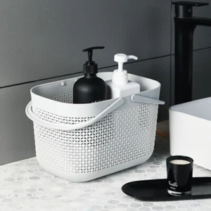 with Handles College Dorm Organizer Large Capacity Drainage Toiletry Basket - Picture 1 of 11